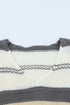 V-Neck Knitted Lantern Sleeve Pullover Sweater